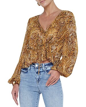 L'AGENCE Pixie Drawstring Blouse