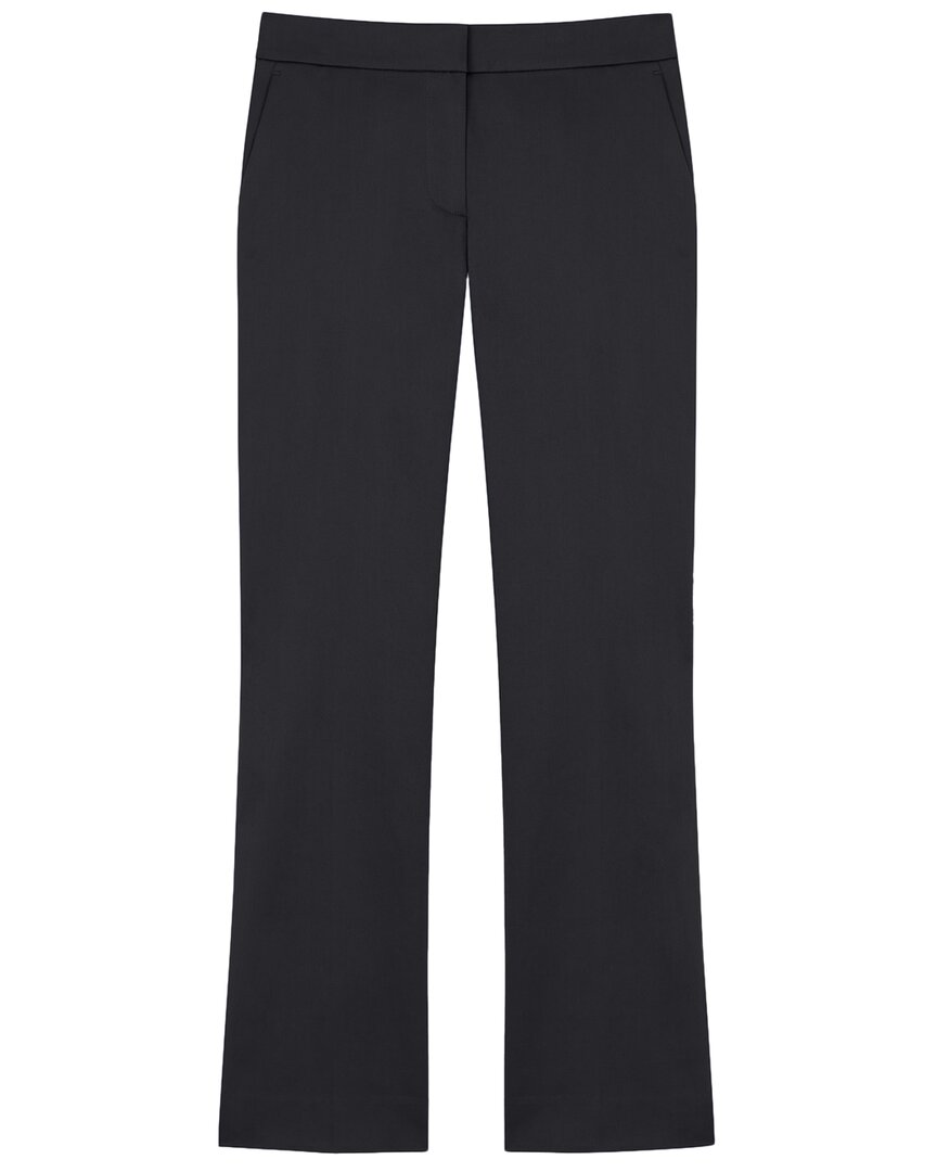 Lafayette 148 New York Cropped Manhattan Wool-blend Flare Pant In Black