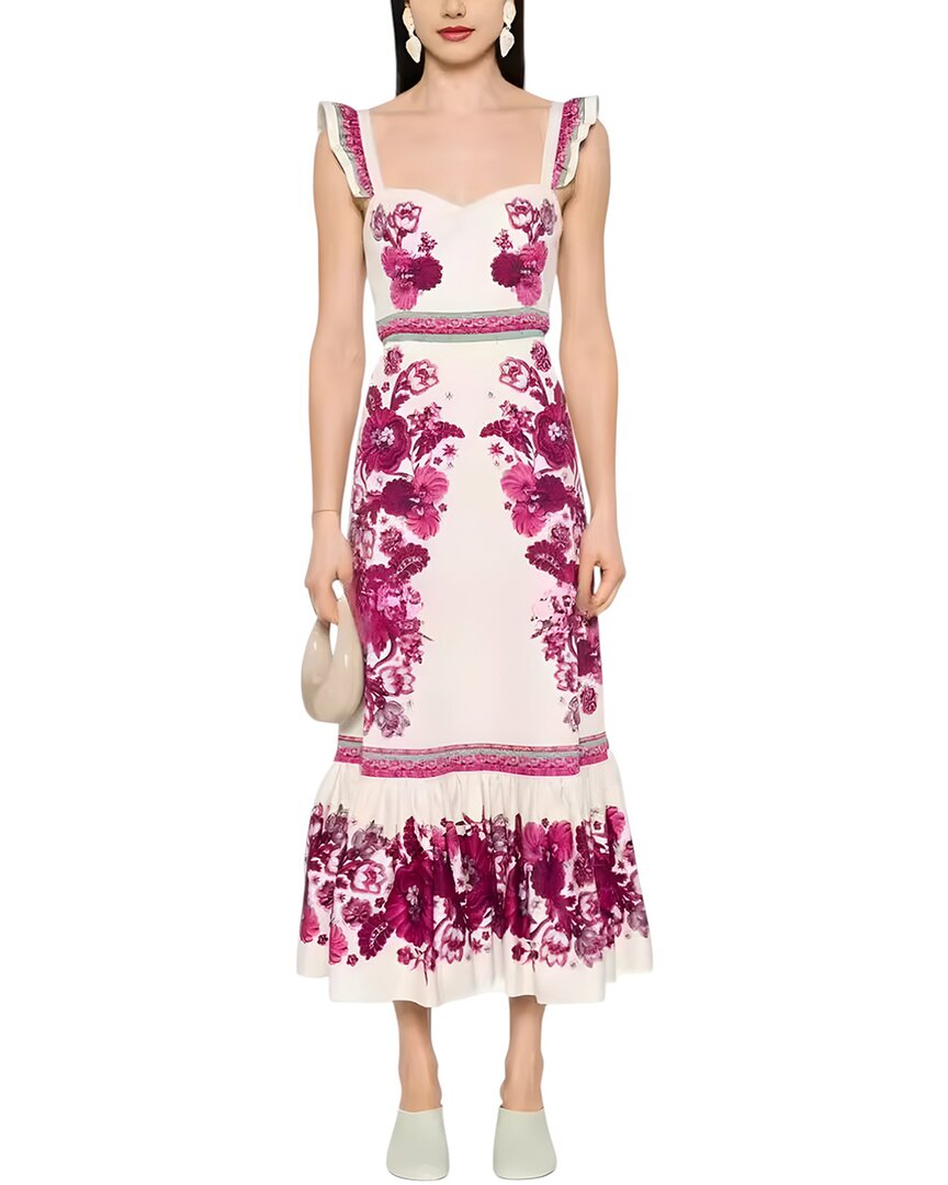 Linda Charm Midi Dress In White