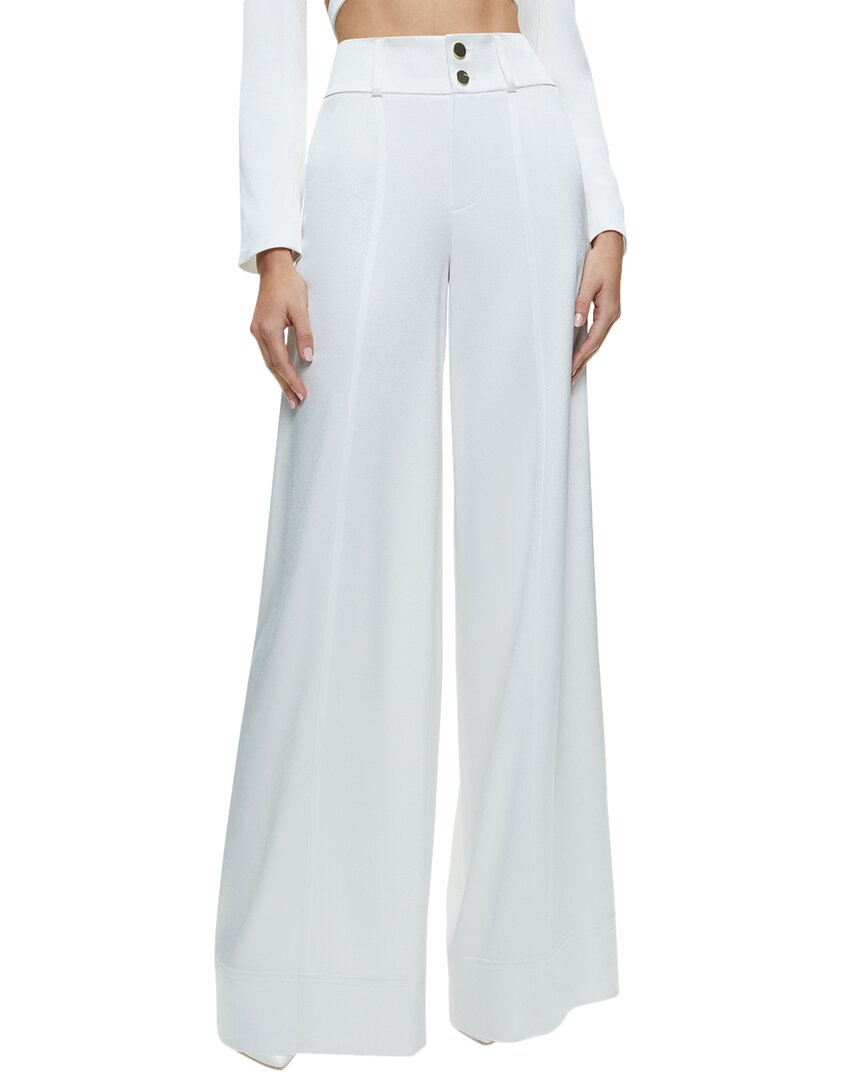 Alice And Olivia Mame High-rise Wide Leg Pant In White