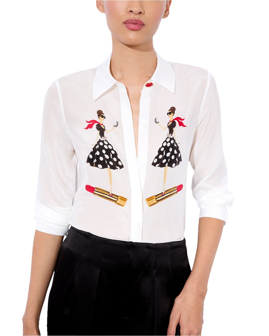 Alice And Olivia Alice + Olivia Willa Shirt In White