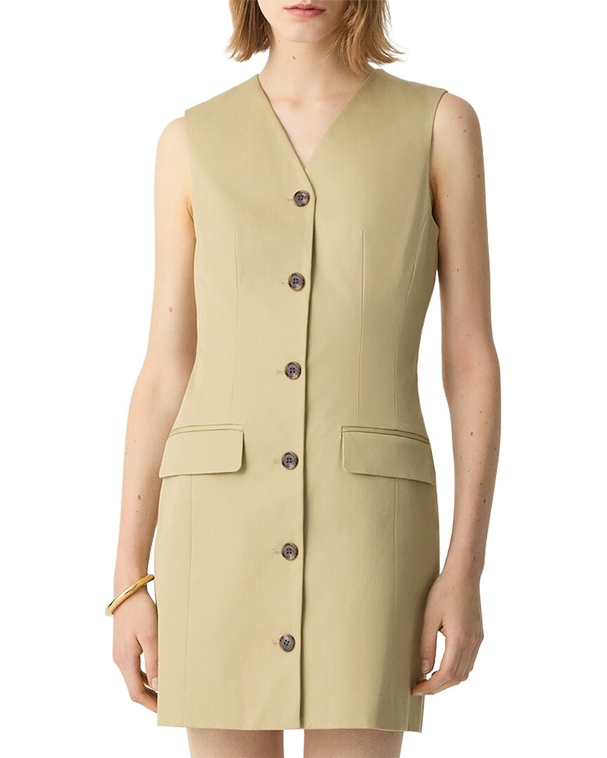 Theory Sleeveless V-neck Blazer Knee Length