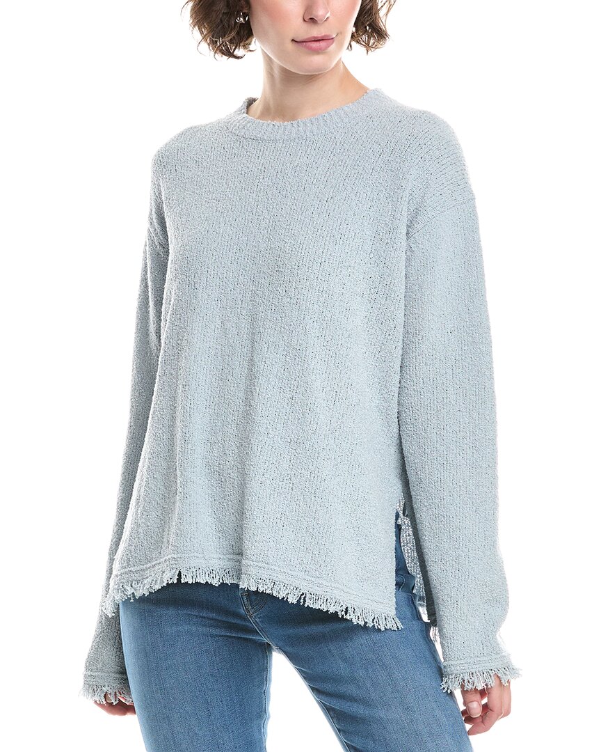 Theory Relaxed Boucle Crewneck Sweater In Blue