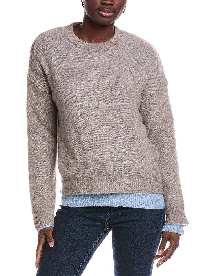 Naadam Featherweight Layered Reversible Cashmere Sweater In Gray