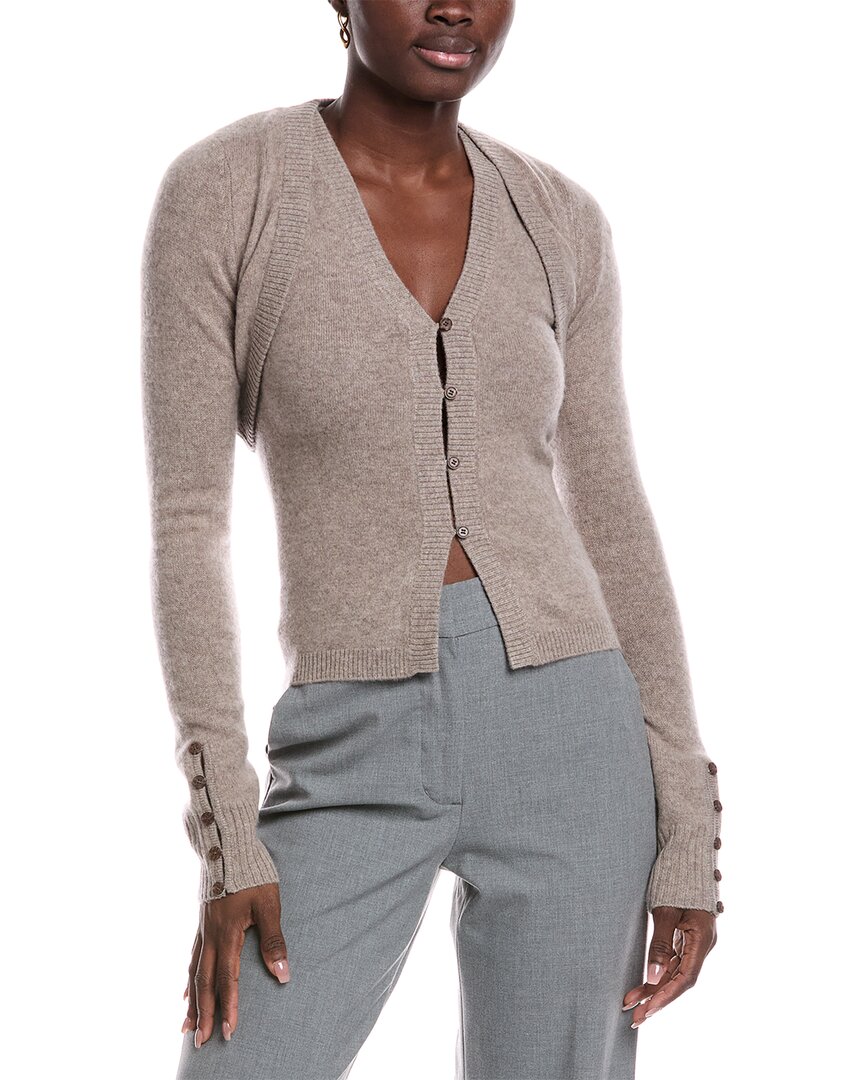 Naadam 2pc Bolero Cashmere Cardigan Set In Brown