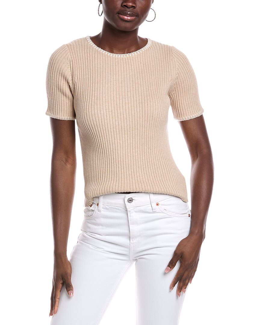 Naadam Ribbed Cashmere-blend T-shirt In Neutral