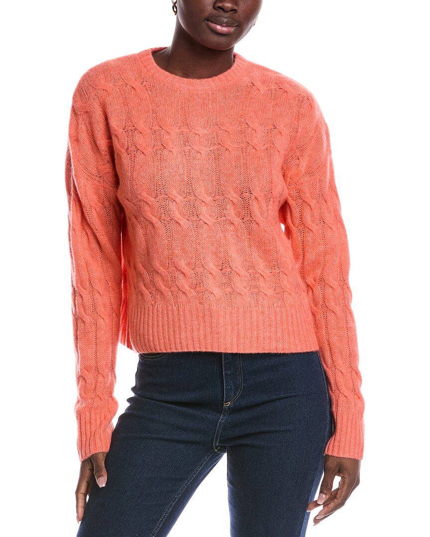 Naadam Cashmere Naadam Featherweight Cable Cashmere Sweater In Orange