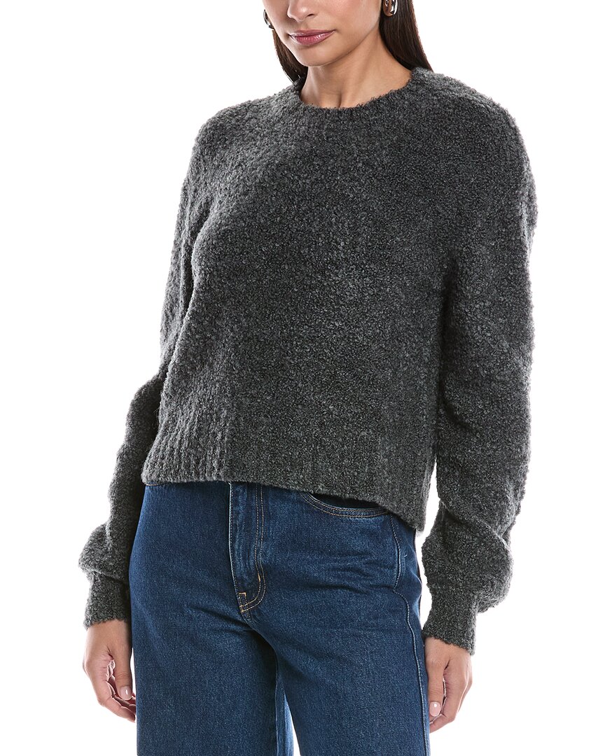 Bella Dahl Wool-blend Crew Neck Sweater In Gray