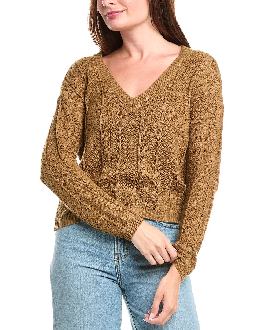 Saltwater Luxe Pointelle Sweater In Brown