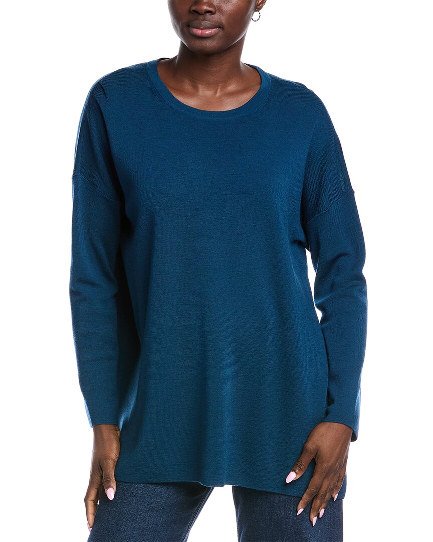 Eileen Fisher Wool Tunic In Blue