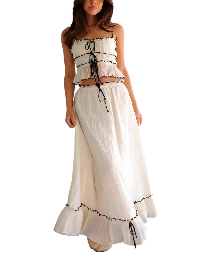 Enjoy Petra 2pc Top & Skirt Set In White