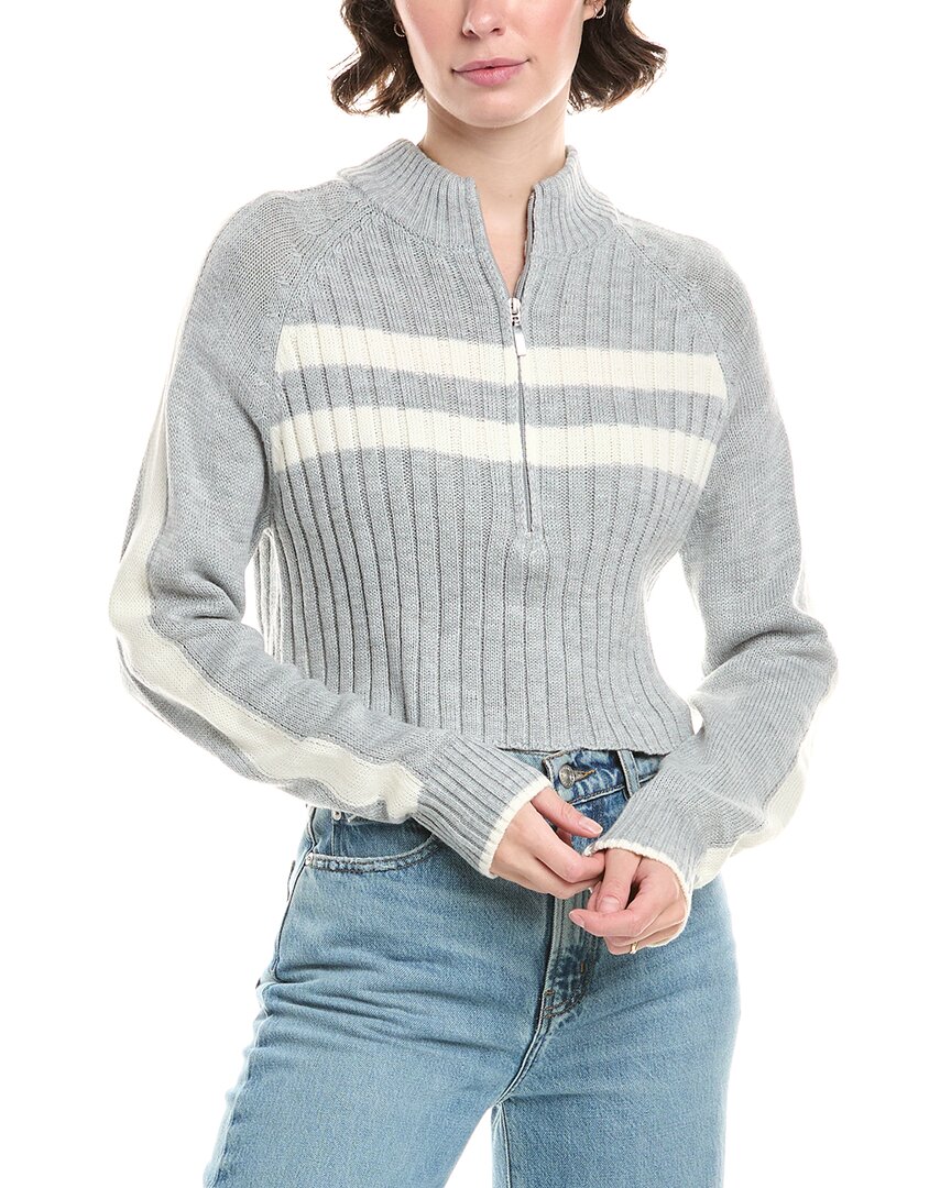 Cotton Emporium 1/2-zip Sweater In Gray