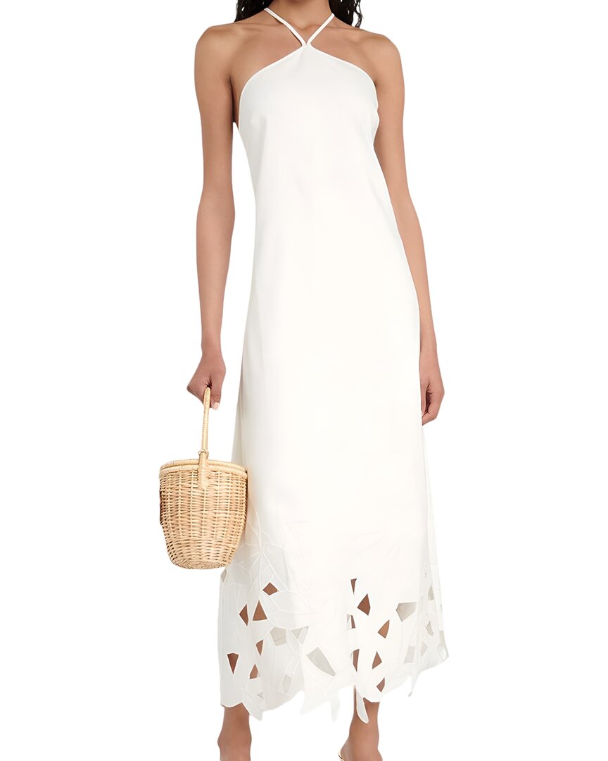 Linda Charm Linen-blend Maxi Dress In White
