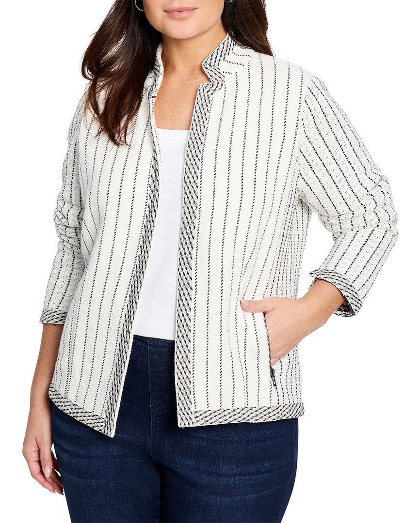 Nic + Zoe Nic+zoe Plus Pinstripe Notch Collar Knit Jacket
