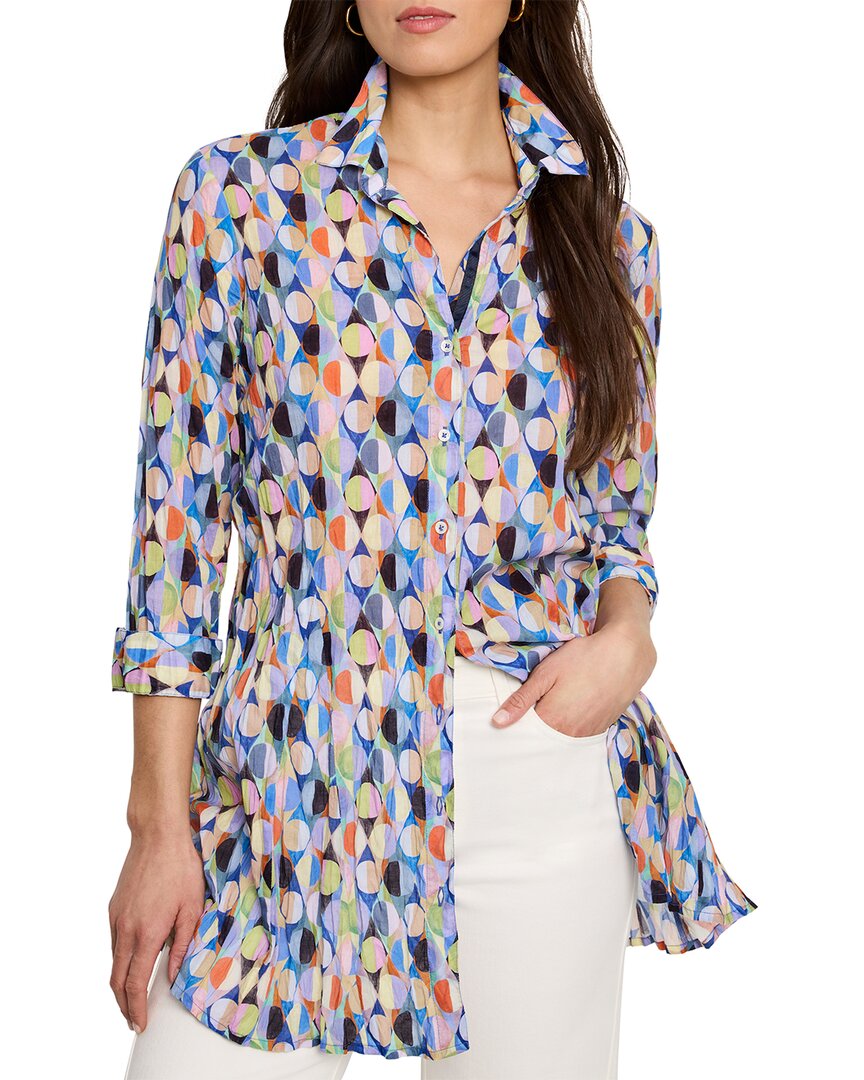 Nic + Zoe Nic+zoe Social Circles Crinkle Button-up Tunic