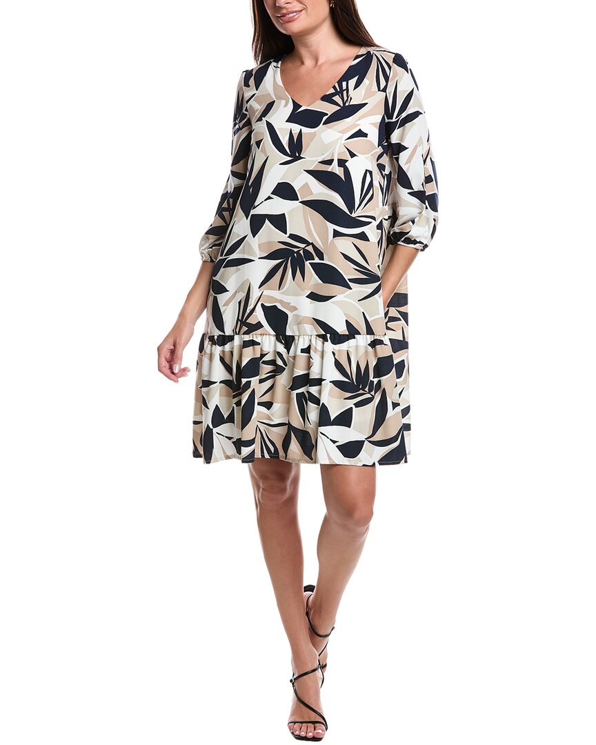 Joseph Ribkoff Ruffle Hem Shift Dress In Gray