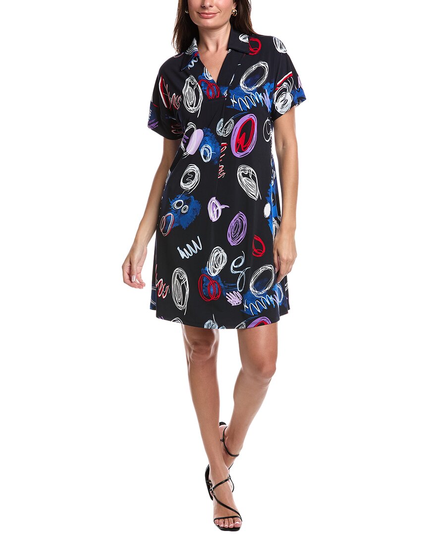 Joseph Ribkoff Front Pleat Polo Dress In Black