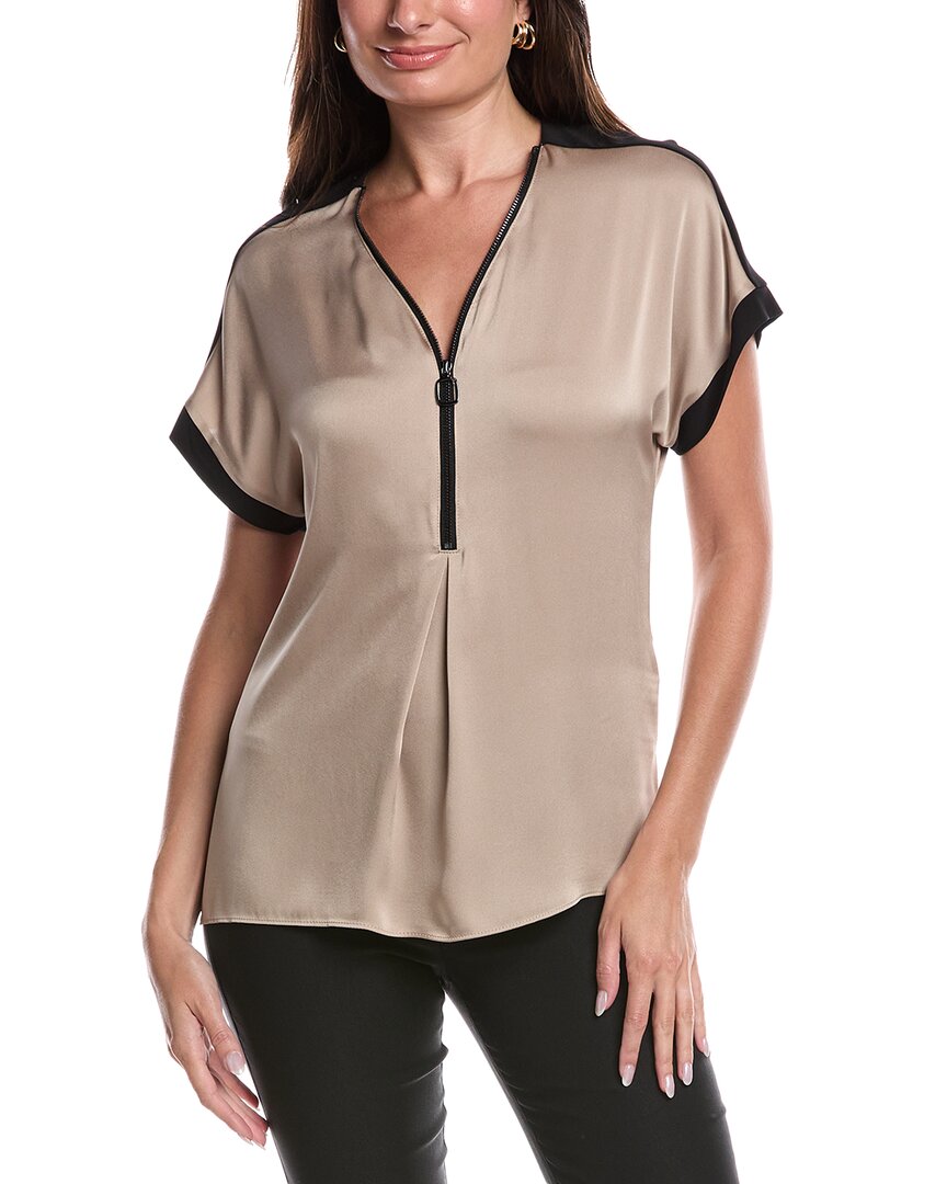 Joseph Ribkoff Straight Top In Beige In Multi