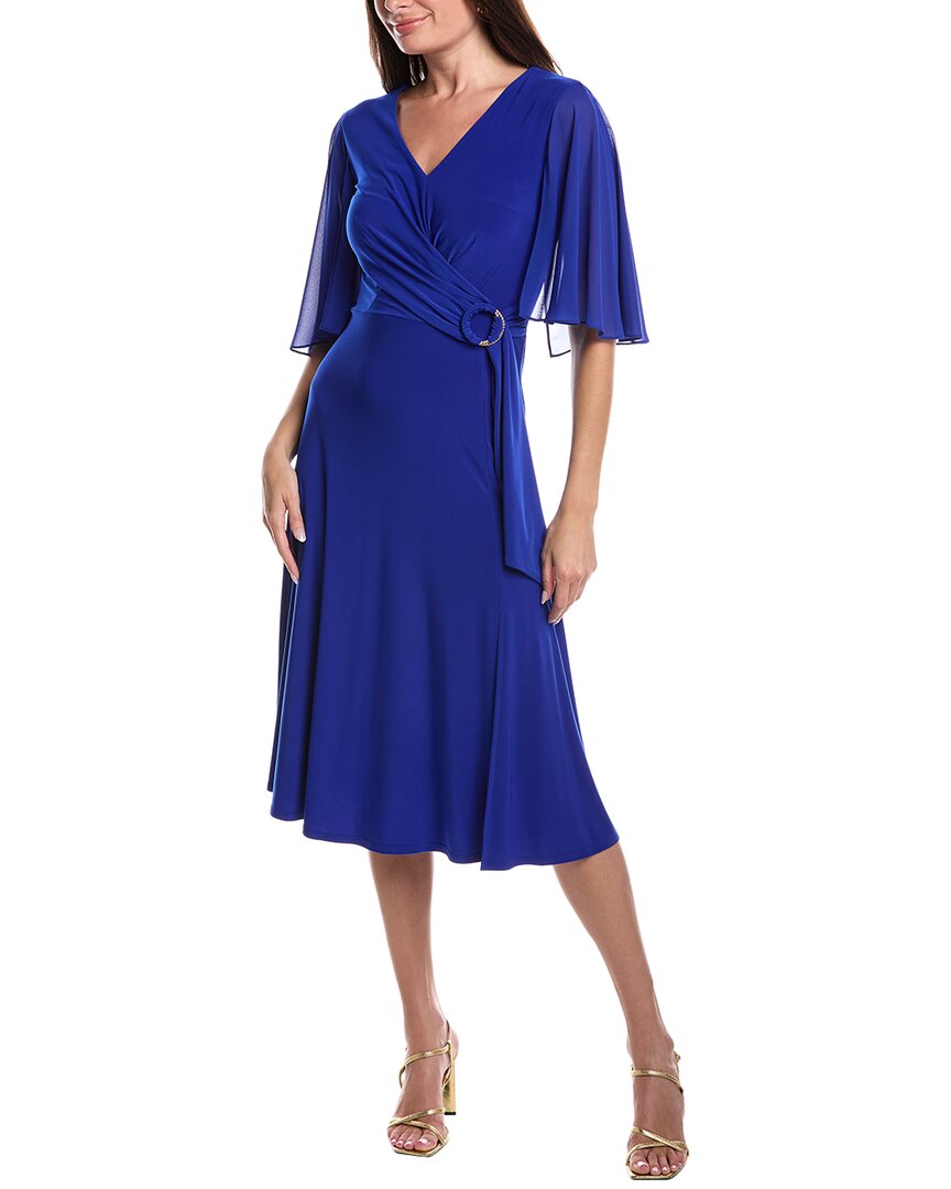 Joseph Ribkoff O-ring Tie Side Midi Dress In Blue
