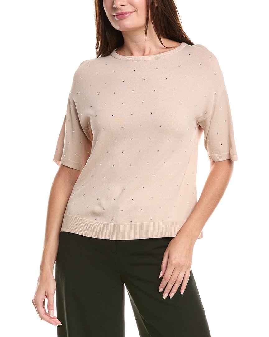 Joseph Ribkoff Knit Elbow Sleeves Sweater In Beige In Neutral