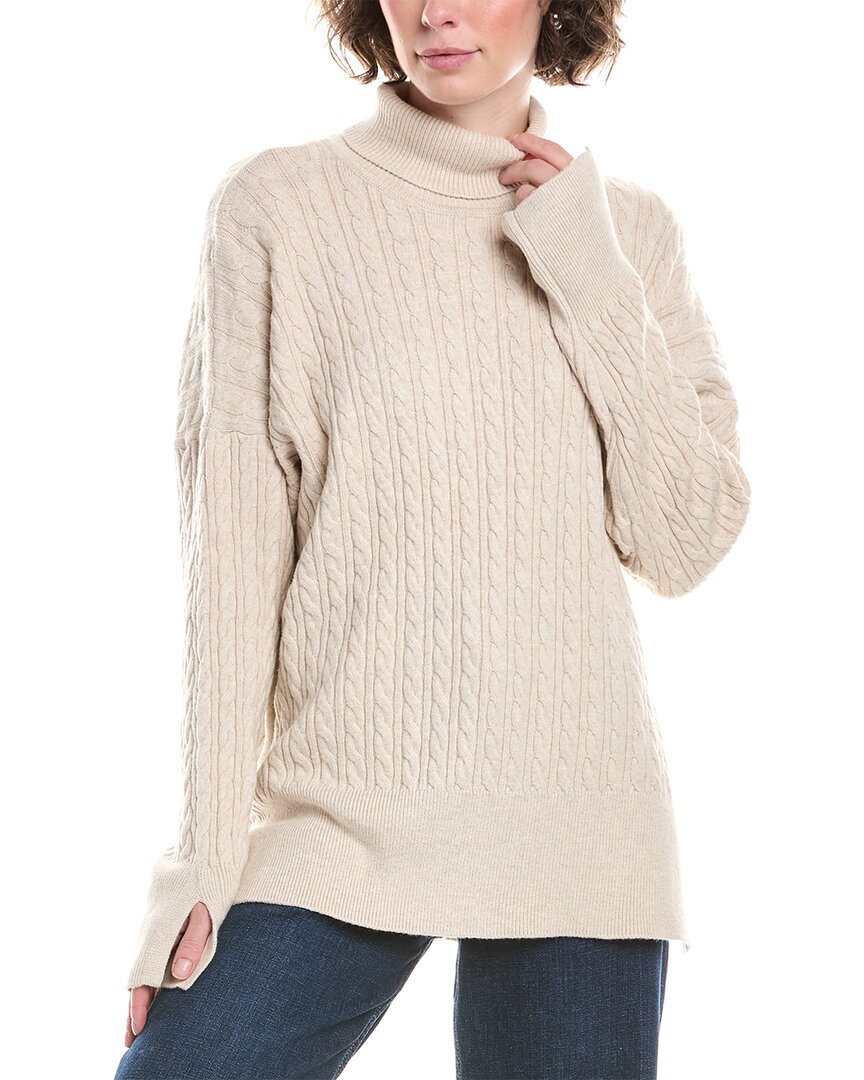 Splendid Oakley Turtleneck Wool-blend Sweater In Neutral