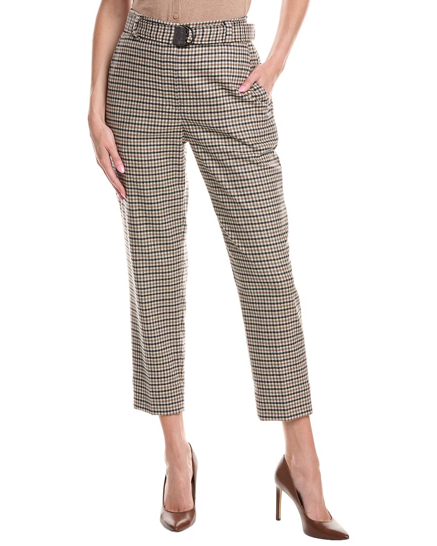 Brunello Cucinelli Wool & Cashmere-blend Pant In Multi