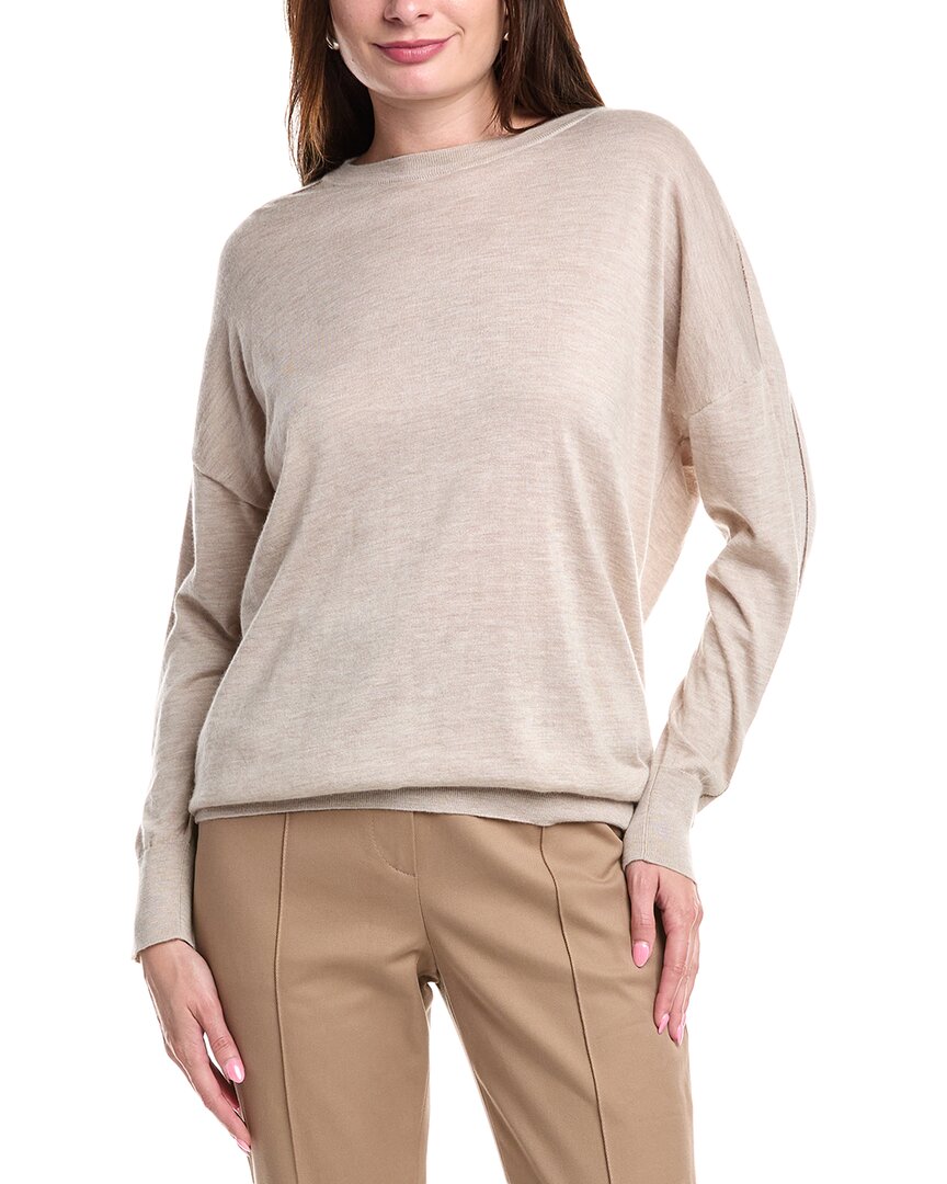 Brunello Cucinelli Cashmere & Silk-blend Sweater In Neutral