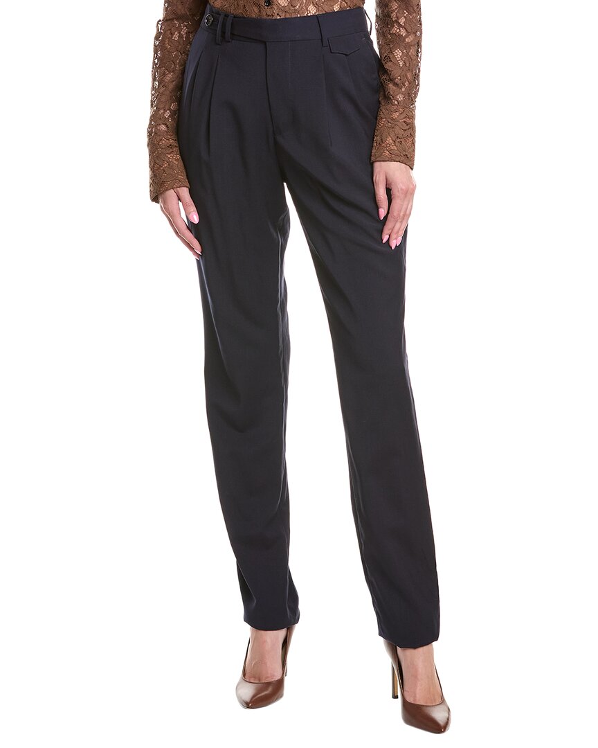 Brunello Cucinelli Pleated Silk-blend Pant In Black