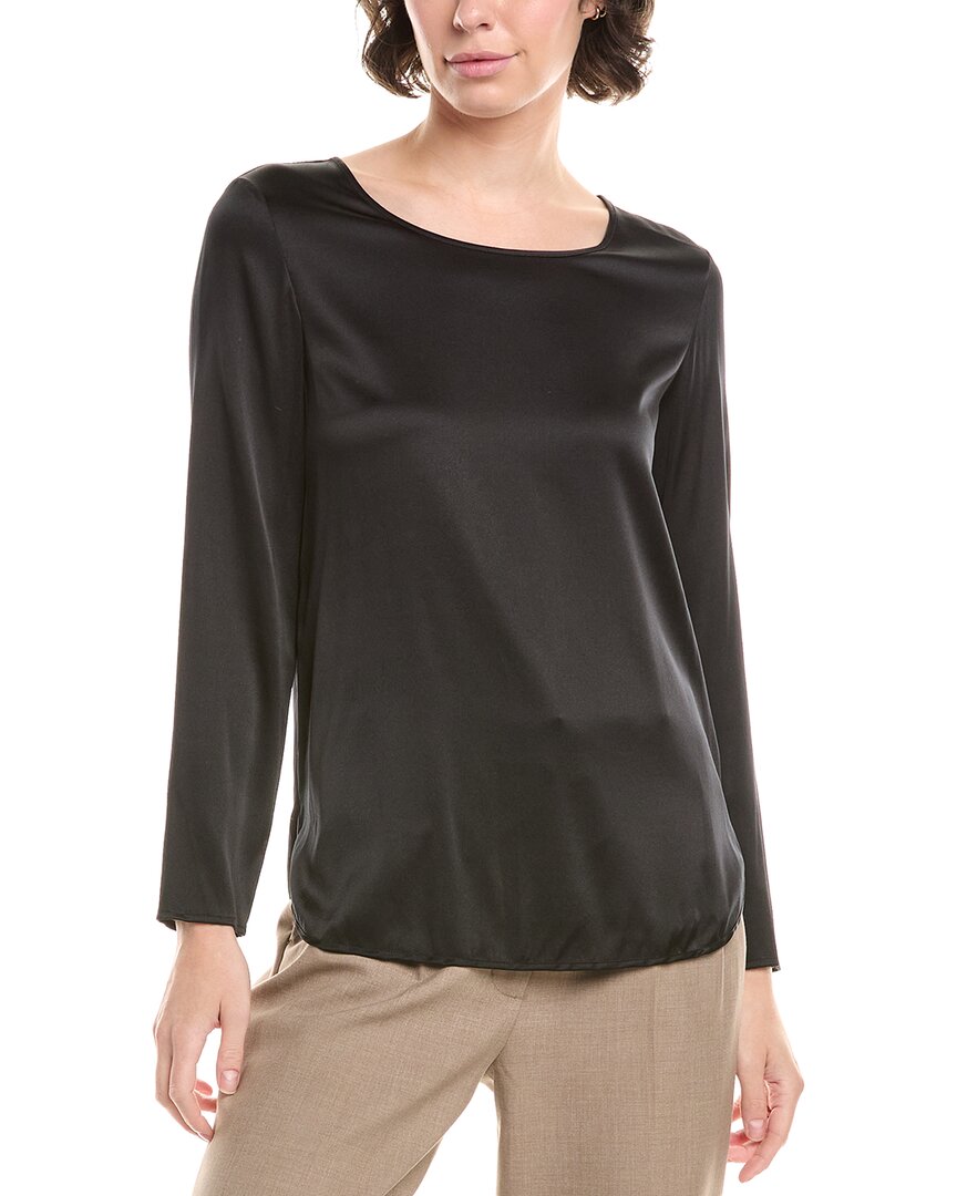 Max Mara Moldava Silk-blend Top In Black