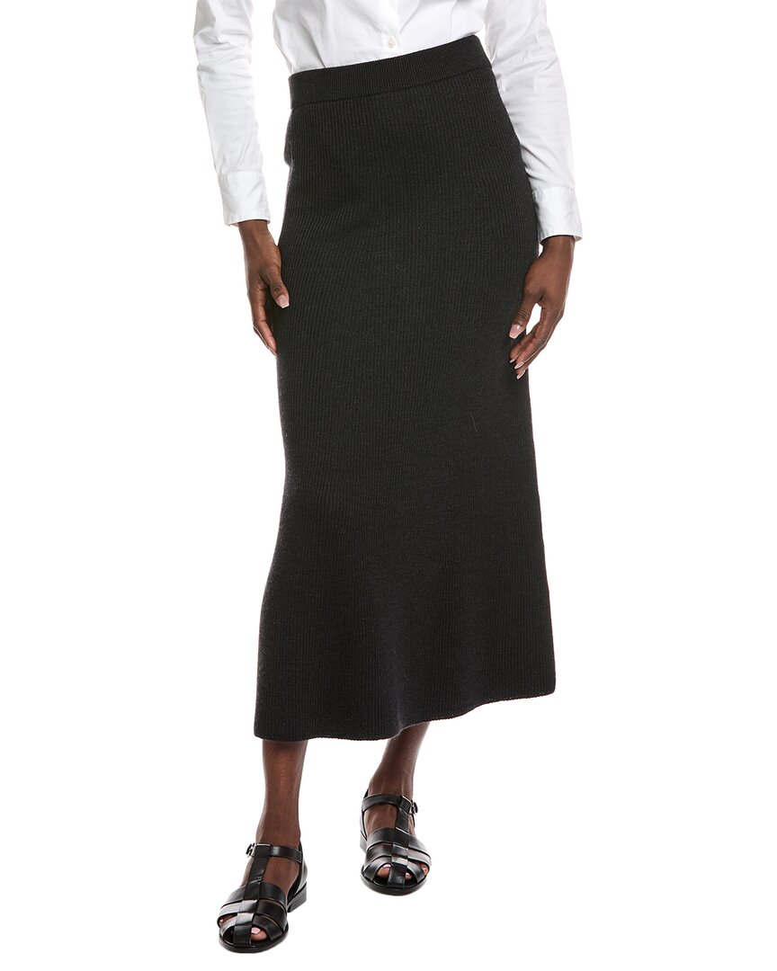 Max Mara Agile Rib Wool Sweater Skirt In Black