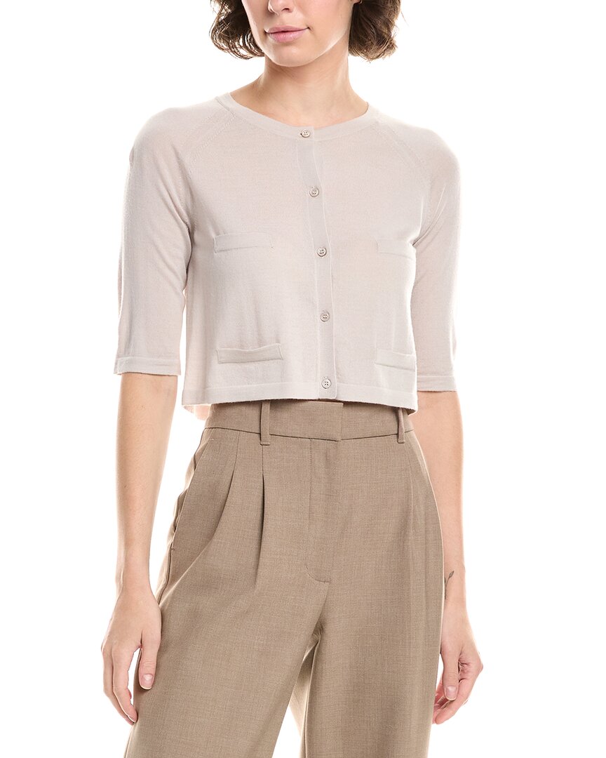 Max Mara S  Martino Wool Cardigan In White