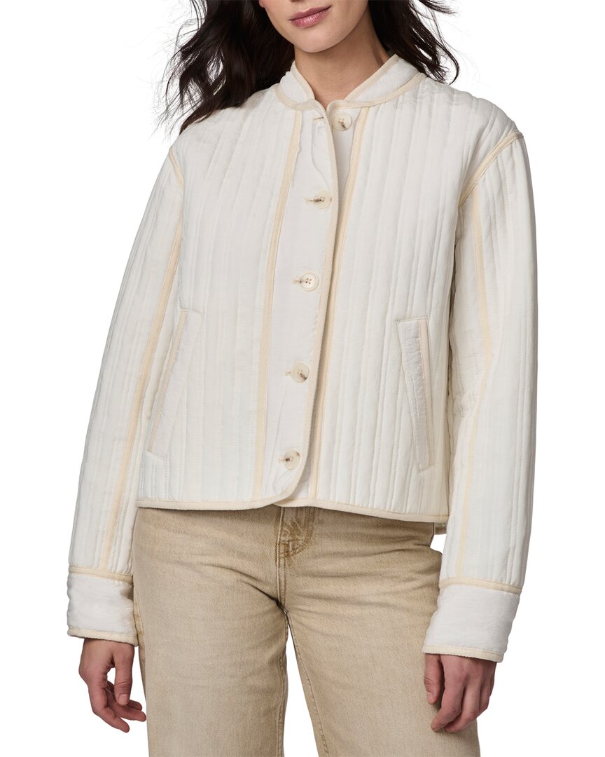 Bernardo Textured Quilted Button-up Jacket In White