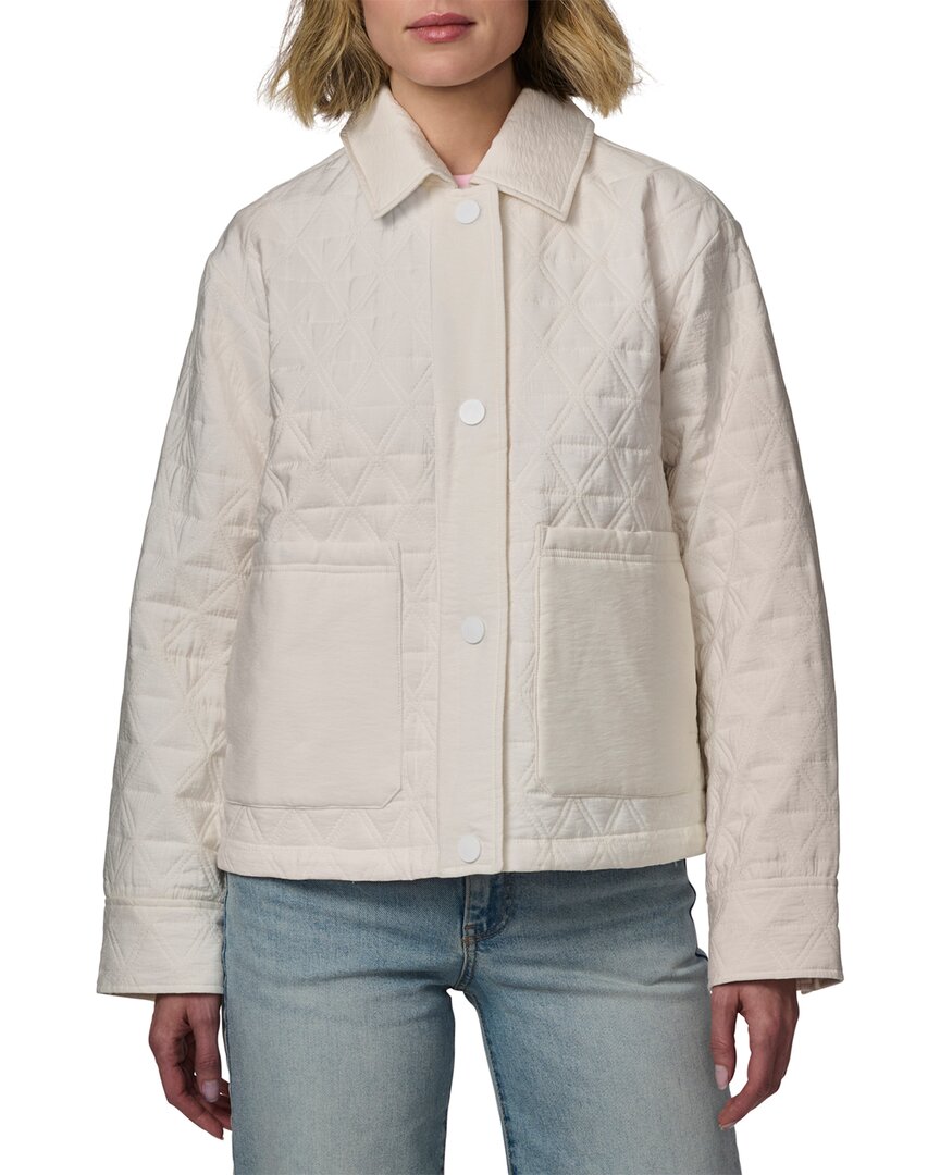 Bernardo Textured Quilted Snap-up Jacket In Neutral