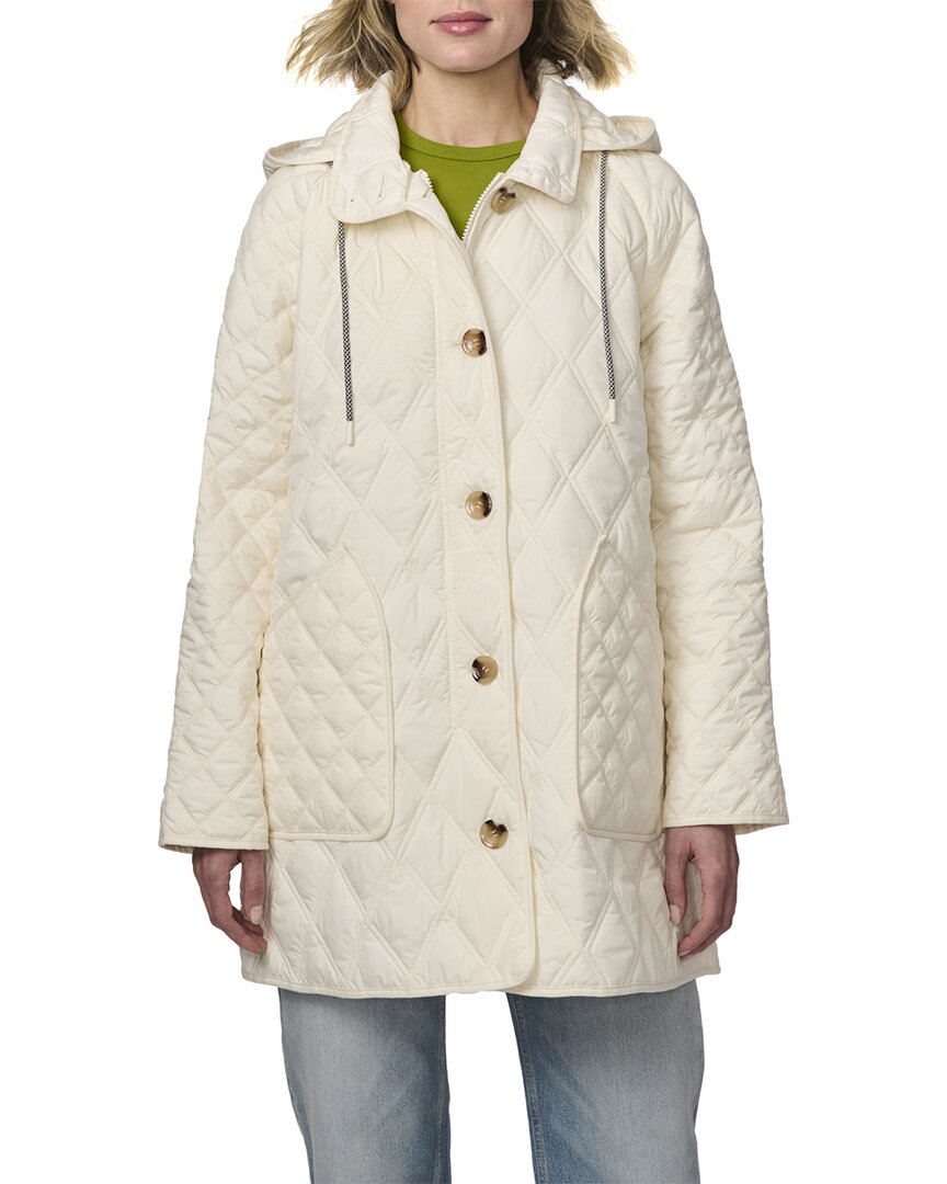 Bernardo Diamond Quilted Hooded Liner Jacket In Neutral