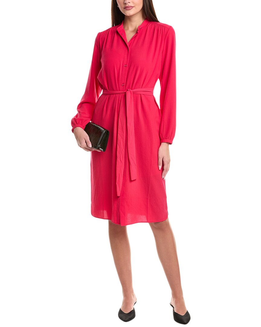Hugo Boss Deborah Crepe Shirtdress In Pink
