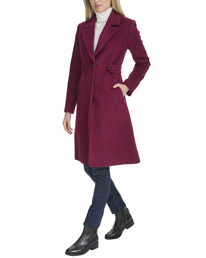 Cole Haan Cole Hann Single Breasted Coat In Purple