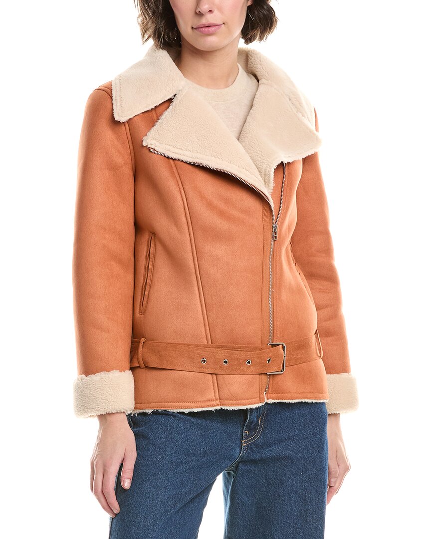 Pascale La Mode Fleece Coat In Brown