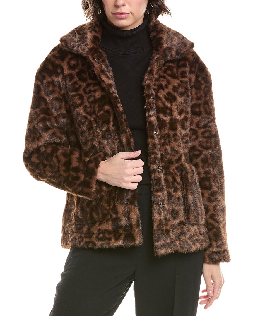Pascale La Mode Faux Fur Coat In Brown