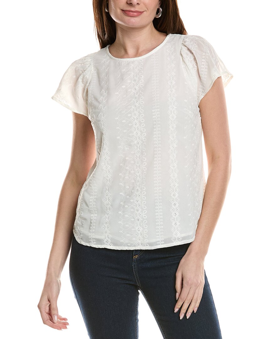 Cece Flutter Blouse In White