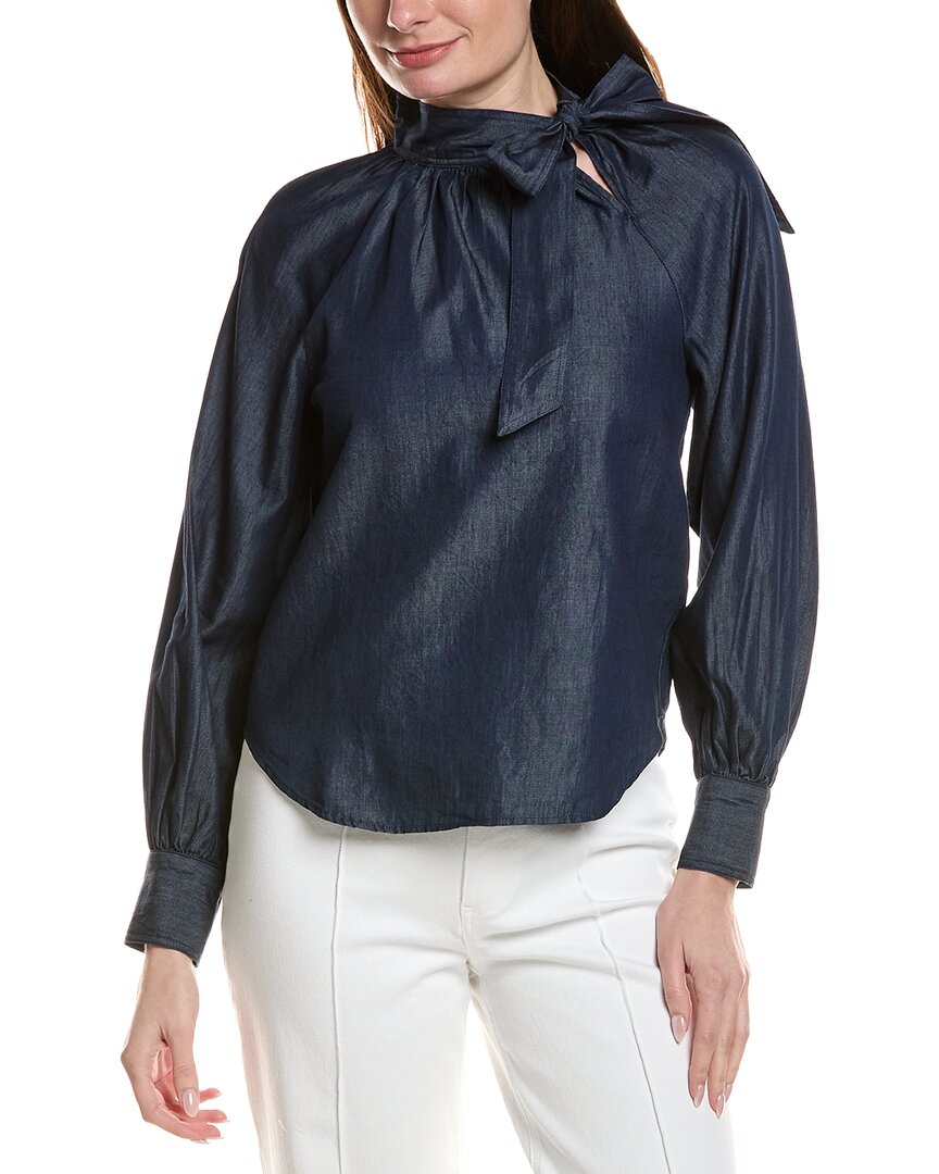 Cece Blouse In Blue