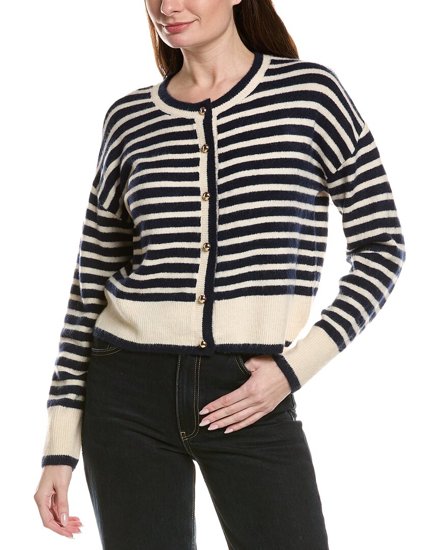 Cece Stripe Cardigan In Black