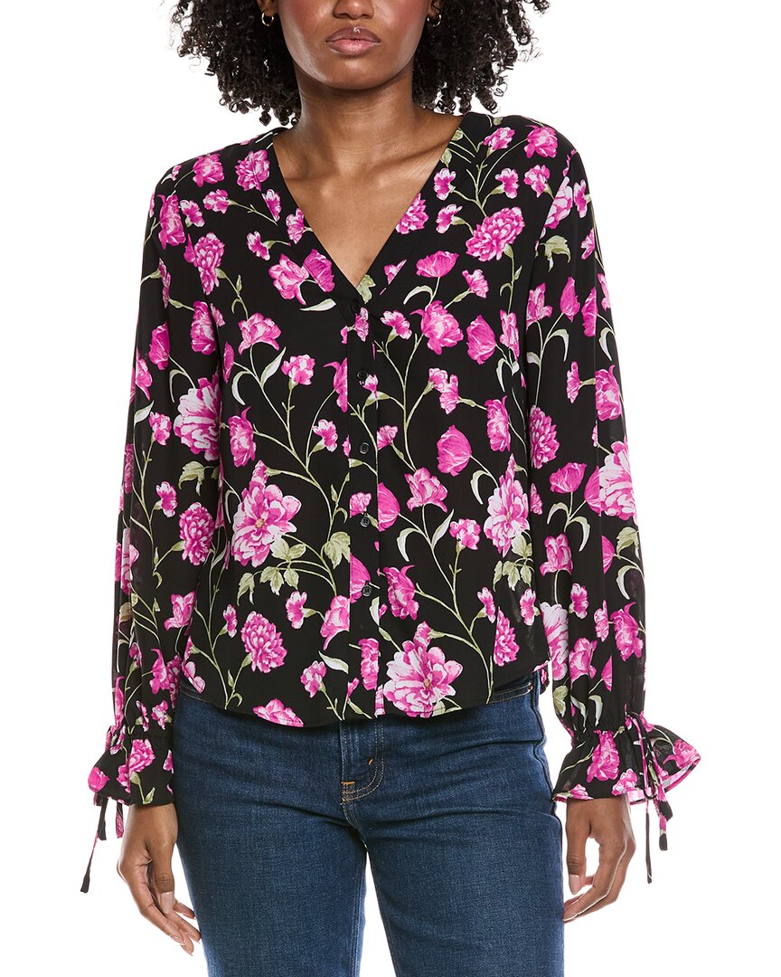 CECE CECE V-NECK BUTTON DOWN TOP
