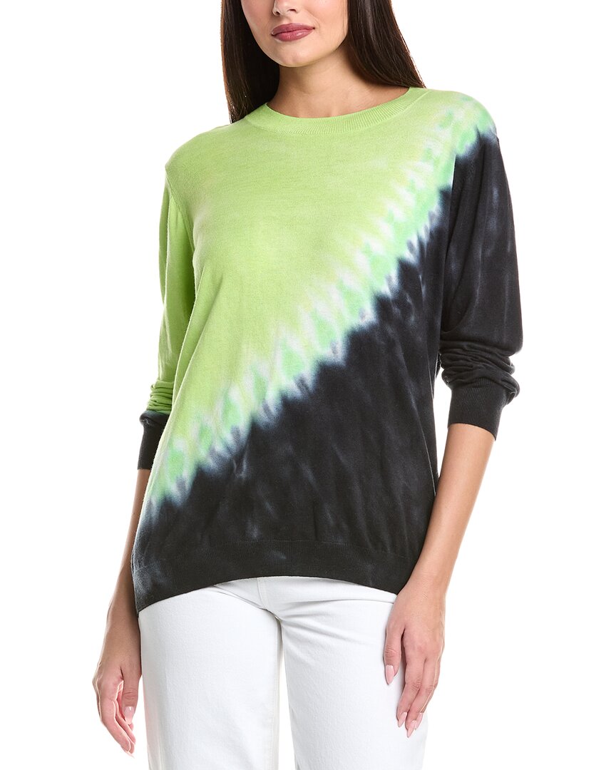 Wispr Burn Out Tye Dye Silk-blend Sweater In Green