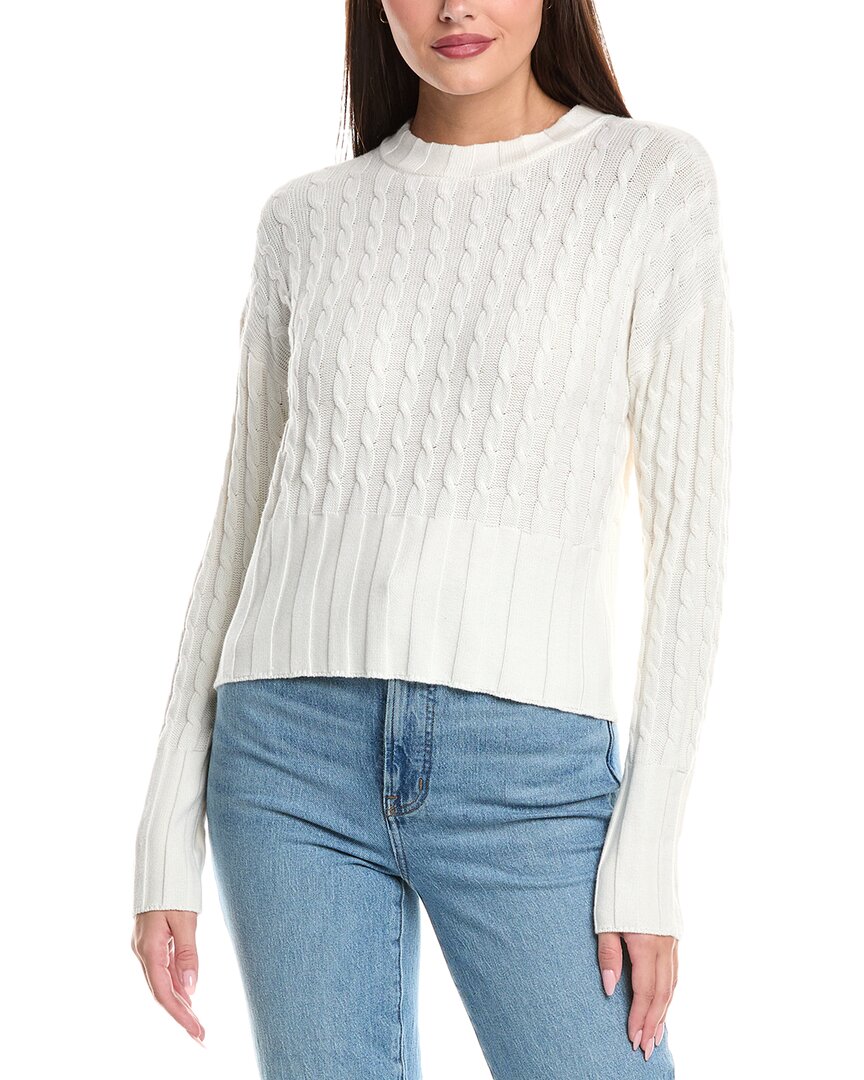 Wispr Cable Silk-blend Sweater In White