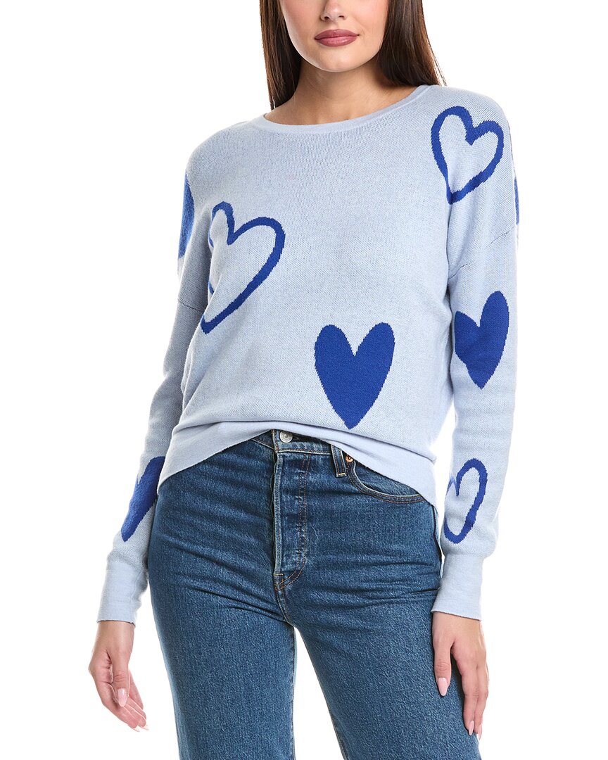Wispr Heart Victory Silk-blend Sweater In Blue