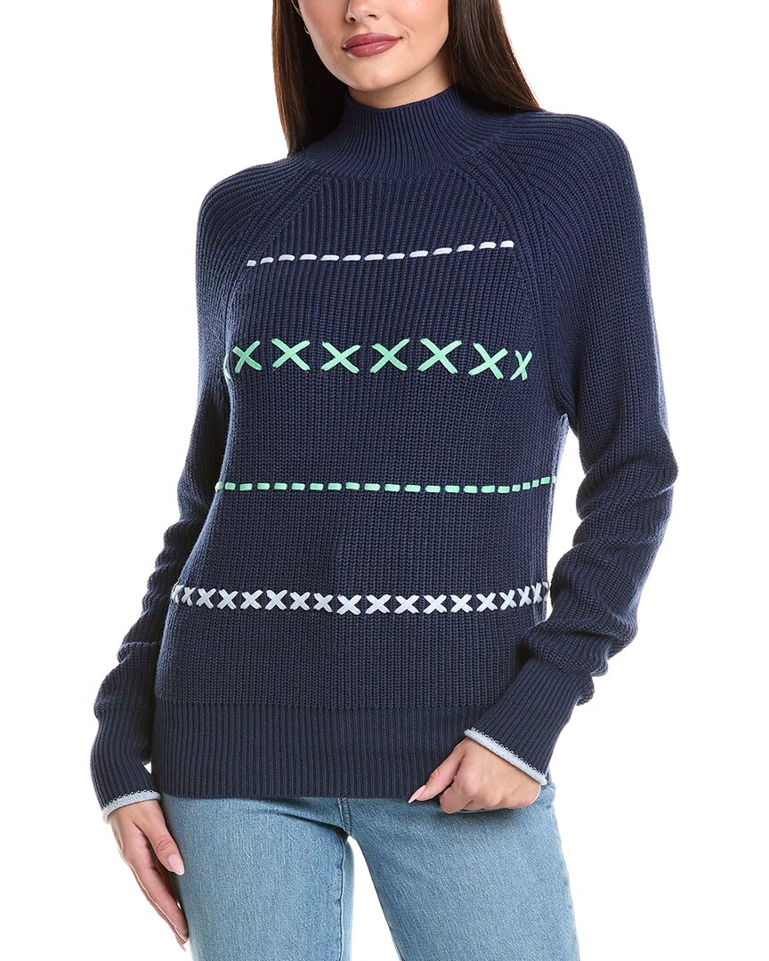 Wispr Parker Plait Silk-blend Sweater In Blue