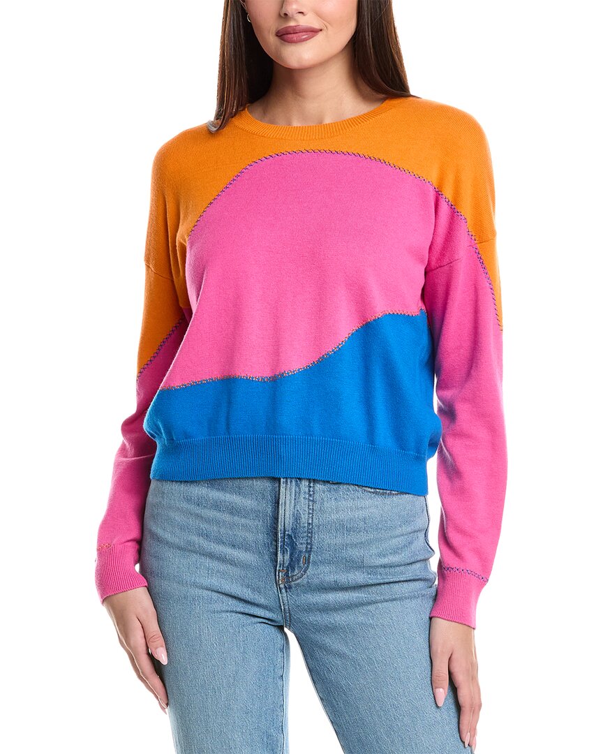 Wispr Riley Wave Silk-blend Sweater In Pink