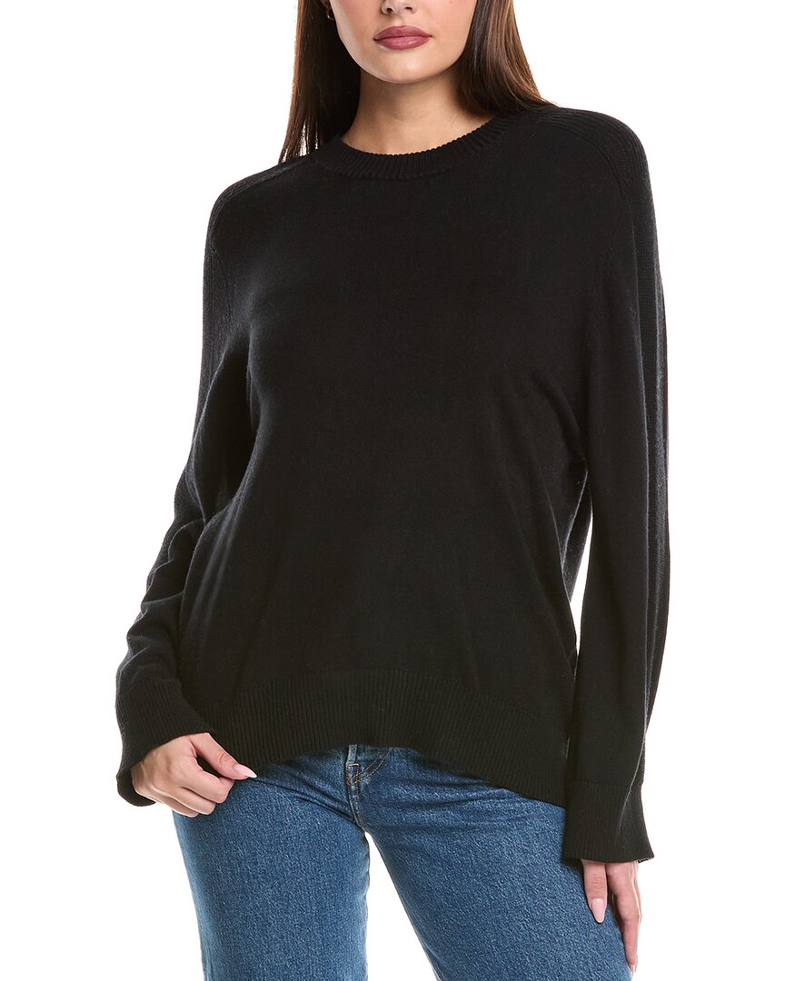 Wispr Saddle Shoulder Silk-blend Sweater In Black