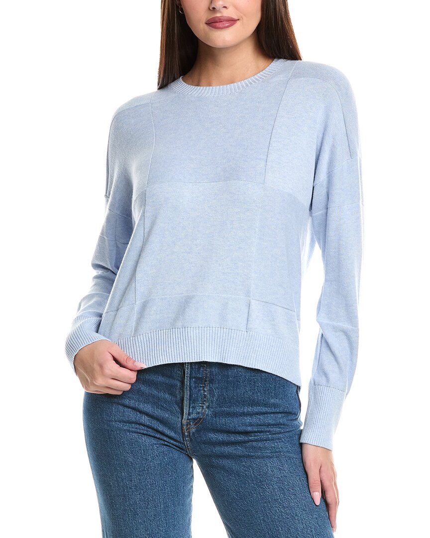 Wispr Textured Checkerboard Silk-blend Sweater In Blue