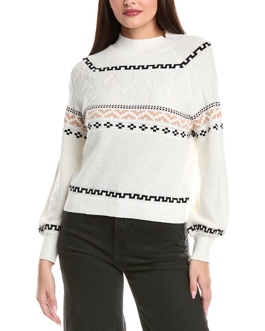 Wispr Textured Geo Silk-blend Sweater In Neutral